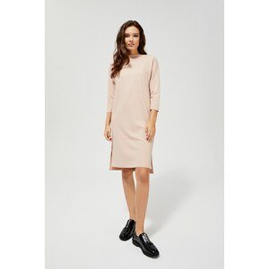 Knitted dress with slit - pink