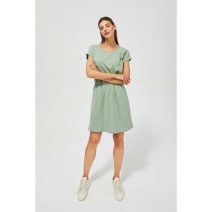 Cotton dress with pockets - olive green