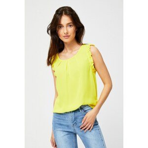 Yellow ruffled blouse