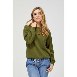 Sweatshirt with a neckline on the back - olive