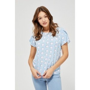 Polka dot shirt blouse - light blue
