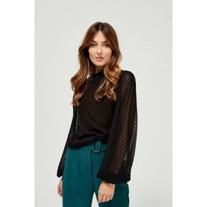 Sweater with puff sleeves - black