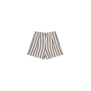 Striped linen shorts