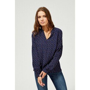 Shirt with a fine pattern - navy blue