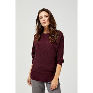 Ribbed oversize sweater - burgundy