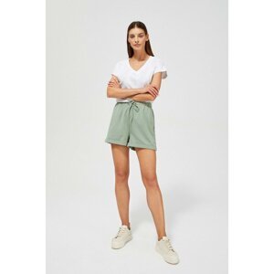 Sheer high waist shorts - olive green
