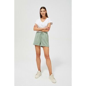 Sheer high waist shorts - olive green