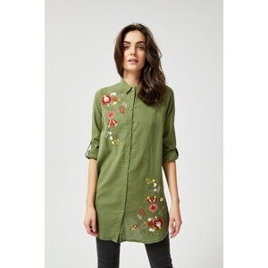 Long shirt with floral embroidery