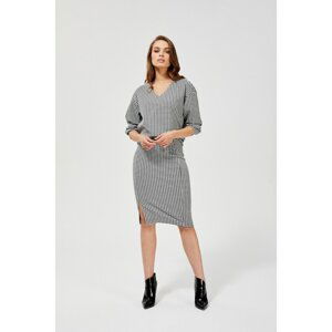 Pencil skirt with a check pattern