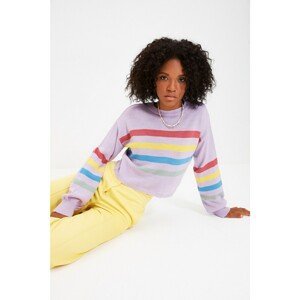 Trendyol Lilac Striped Knitwear Sweater