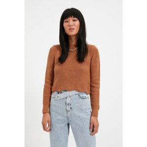 Trendyol Camel Hem Slit Knitwear Sweater