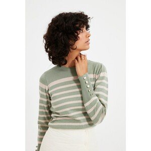 Trendyol Mint Striped Knitwear Sweater