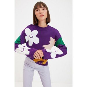 Trendyol Purple Jacquard Knitwear Sweater