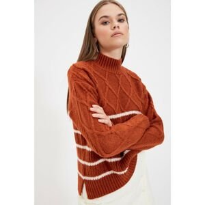 Trendyol Cinnamon Striped Knitwear Sweater