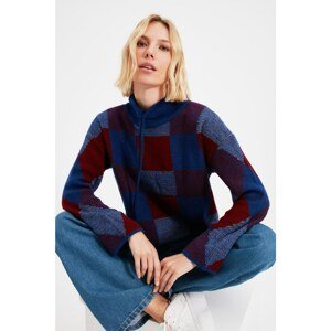 Trendyol Sax Jacquard Lace Detailed Knitwear Sweater