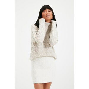 Trendyol Ecru Knitted Detailed Knitwear Sweater