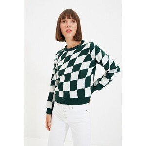 Trendyol Green Jacquard Crew Neck Knitwear Sweater