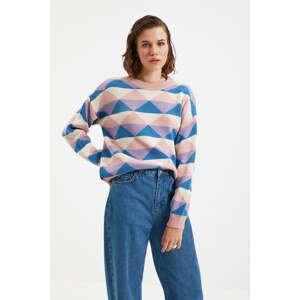 Trendyol Blue Jacquard Knitwear Sweater