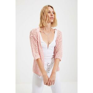 Trendyol Ecru Openwork Knitwear Cardigan