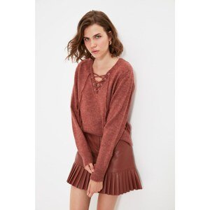 Trendyol Dried Rose Collar Detailed Knitwear Sweater