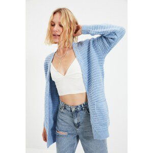 Trendyol Blue Pocket Detailed Knitwear Cardigan