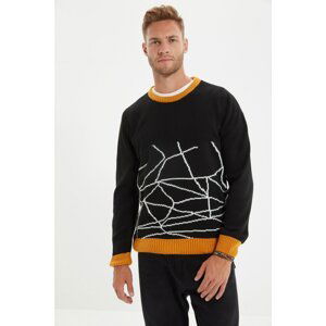 Trendyol Black Men's Crew Neck Slim Fit Knitwear Sweater