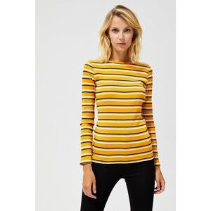 Ribbed blouse with stripes - yellow