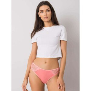Women's coral panties with lace inserts