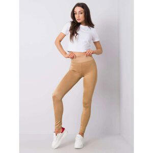 Beige plain women's leggings RUE PARIS