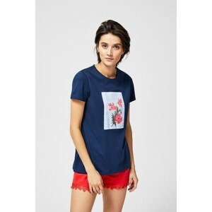 T-shirt with a patch - navy blue
