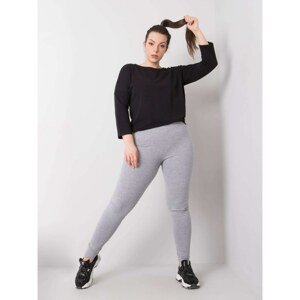 Grey melange cotton plus leggings