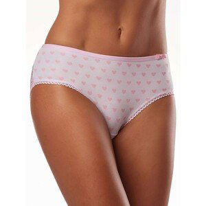 Women's briefs with a light pink heart print