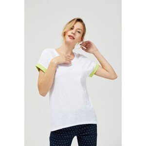 T-shirt with decorative sleeves - white