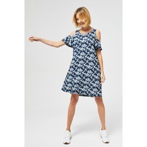 Cold arms dress - navy blue