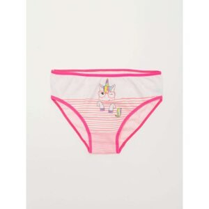 White and pink girls' panties with a print