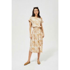 Viscose dress with a binding - beige