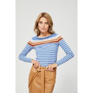 Striped cotton blouse - blue