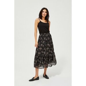 Patterned skirt with a frill - black