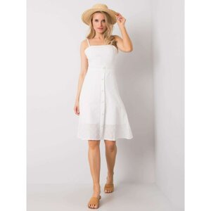 RUE PARIS White dress with embroidered pattern