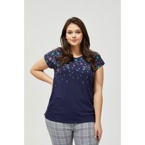 Printed T-shirt - navy blue