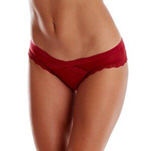 Burgundy panties with lace trim