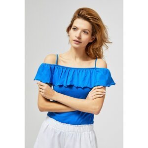 Blouse with a frill - blue