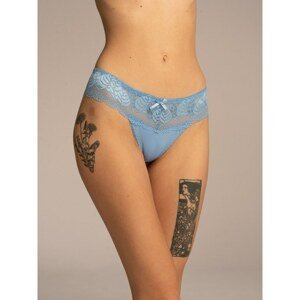 Lace, light blue openwork thong