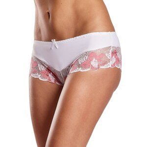 Women's white and coral panties with floral lace
