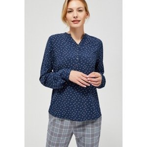 Shirt with rolled up sleeves - navy blue