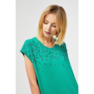 Oversize blouse with a print - green