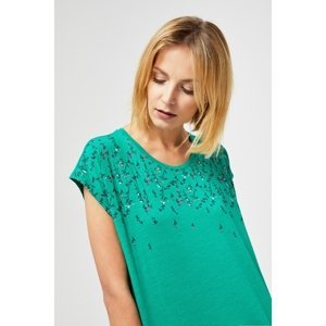 Oversize blouse with a print - green
