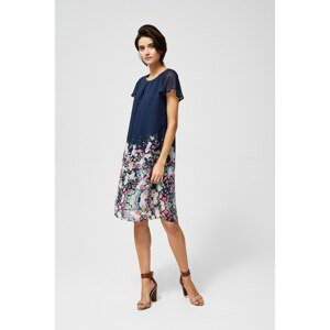 Dress with a floral print - navy blue