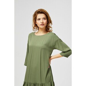 Dress with a frill - olive