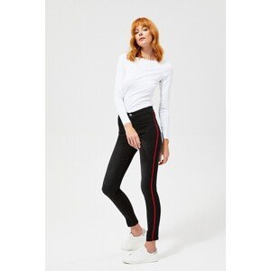 Jeans with stripes - black